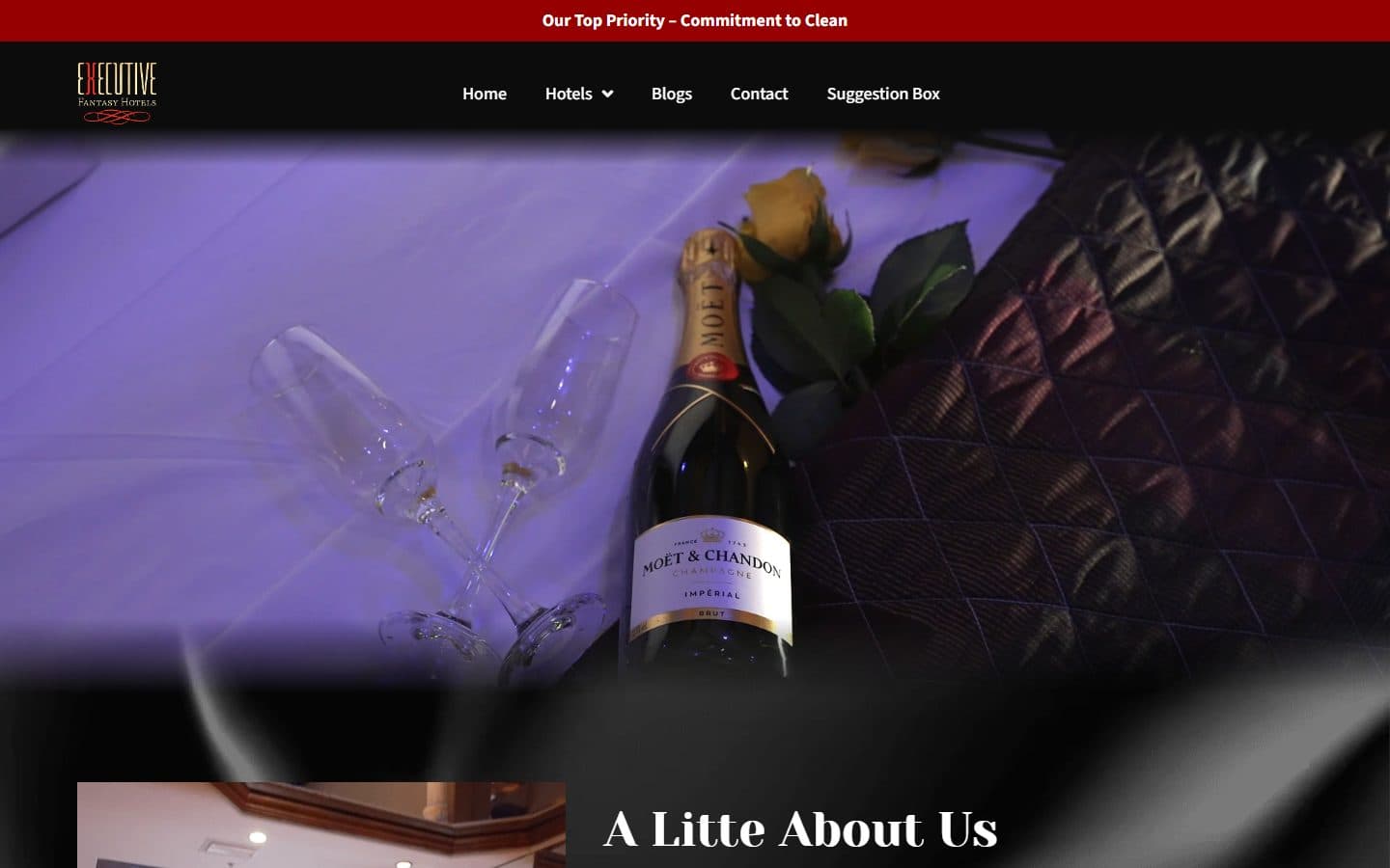 Portada del sitio de Executive Fantasy Hotels