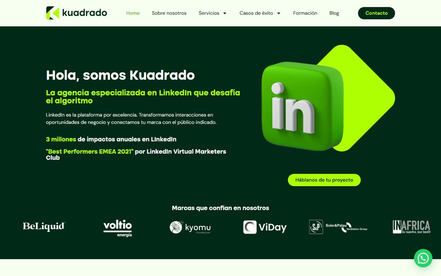 Portada del sitio de Kuadrado