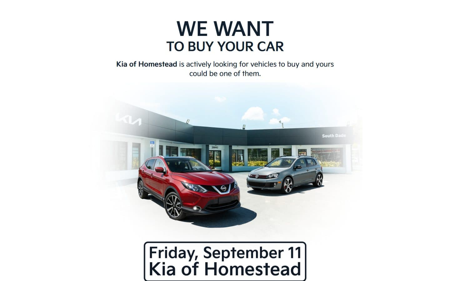 Portada de una landing page de South Dade Kia