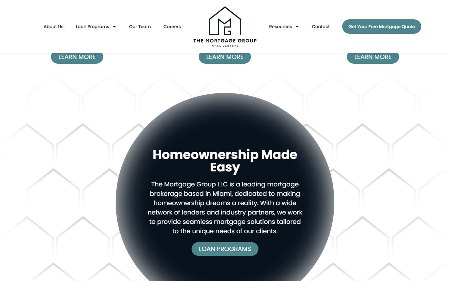The Mortgage Group website, section 2