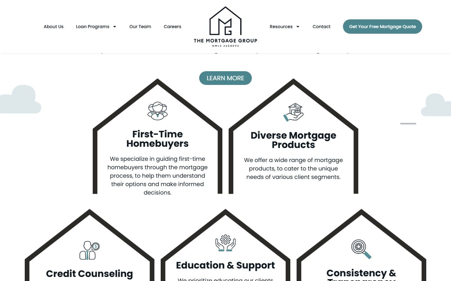 The Mortgage Group website, section 3